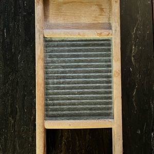 Vintage washboard glass and wood.
